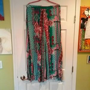 Tall XL Patchwork-look rayon maxi skirt